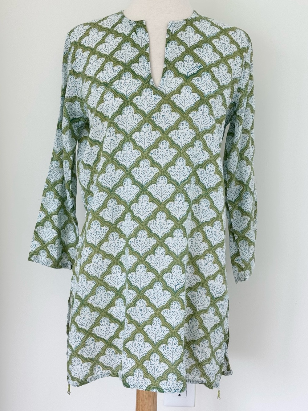 Roberta Roller Rabbit Women’s Green Printed Kurta Tunic Top, Size S